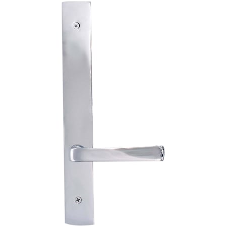 Emtek Brass Modern Door Configuration 4 Half Inactive Half Passage Multi Point Narrow Trim Lever Set with American Cylinder Above Handle Satin Nickel