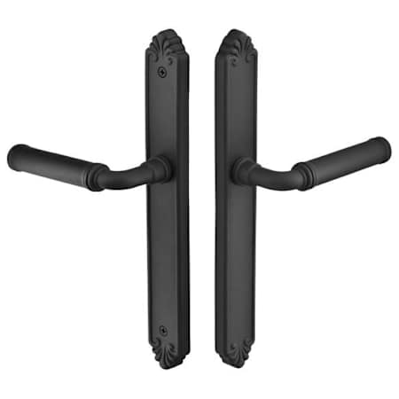 Emtek Lost Wax / Tuscany Bronze Door Configuration 5 Inactive Multi Point Trim Lever Set with European Cylinder Below Handle Flat Black