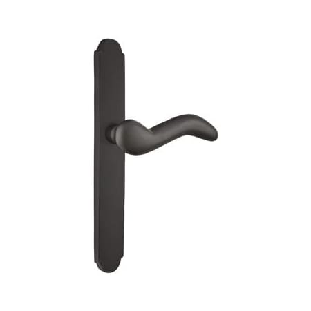 Emtek Sandcast Bronze Door Configuration 6 Inactive Multi Point Narrow Arched Trim Lever Set with American Cylinder Below Handle Flat Black