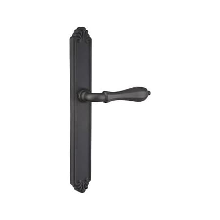 Emtek Lost Wax / Tuscany Bronze Door Configuration 6 Patio Multi Point Narrow Trim Lever Set with American Cylinder Below Handle Flat Black