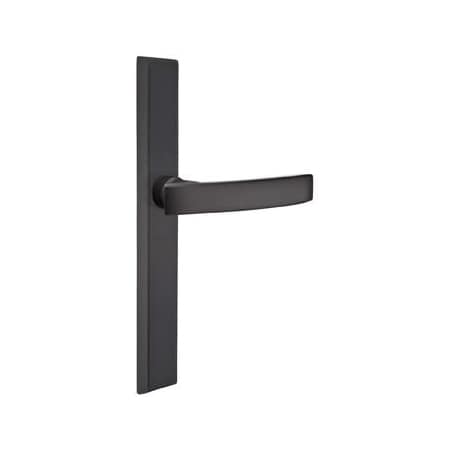 Emtek Sandcast Bronze Door Configuration 6 Thumbturn Multi Point Narrow Trim Lever Set with American Cylinder Below Handle Flat Black