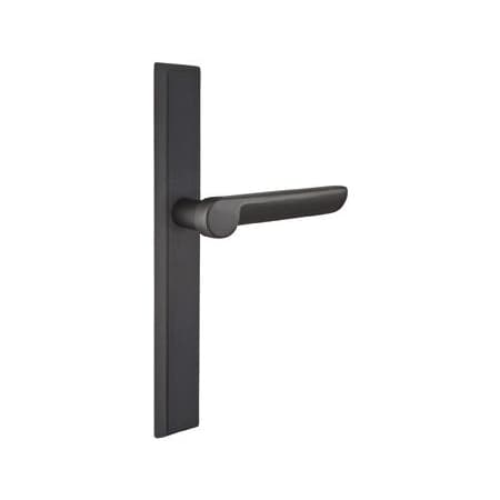Emtek Sandcast Bronze Door Configuration 6 Patio Multi Point Narrow Trim Lever Set with American Cylinder Below Handle Flat Black