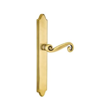 Emtek Classic Brass Door Configuration 6 Patio Multi Point Narrow Trim Lever Set with American Cylinder Below Handle French Antique