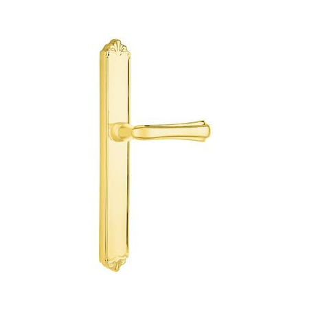Emtek Designer Brass Door Configuration 6 Inactive Multi Point Narrow Trim Lever Set with American Cylinder Below Handle Lifetime Polished Brass