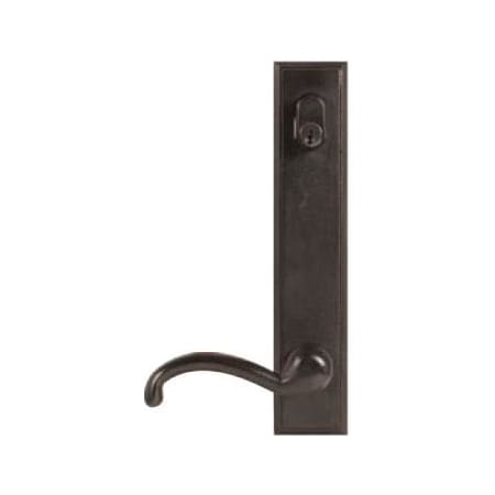 Emtek Sandcast Bronze Door Configuration 7 Keyed Entry Multi Point Trim Lever Set with American Cylinder Above Handle Flat Black