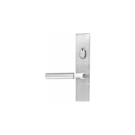 Emtek Brass Modern Door Configuration 7 Keyed Entry Multi Point Trim Lever Set with American Cylinder Above Handle Brushed Stainless Steel