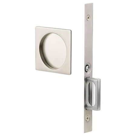 Emtek Square Pocket Door Mortise Privacy Lock Satin Nickel