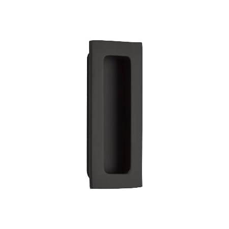 Emtek Modern Rectangular 4 Inch Tall Rectangular Flush Door Pull Flat Black