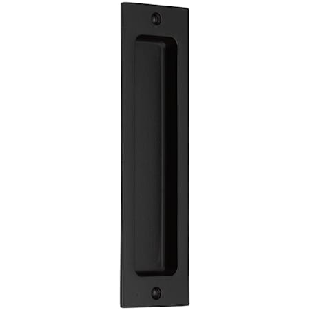 Emtek 8 Inch Tall Sandcast Bronze Modern Rectangular Flush Pull for Sliding Doors Flat Black