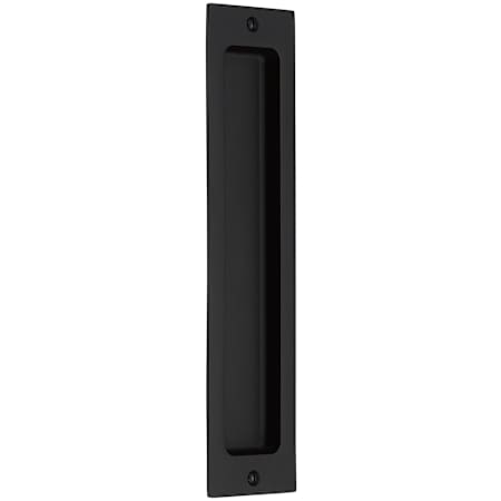 Emtek 10 Inch Tall Sandcast Bronze Modern Rectangular Flush Pull for Sliding Doors Flat Black