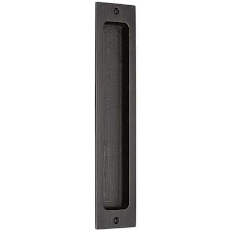 Emtek 10 Inch Tall Sandcast Bronze Modern Rectangular Flush Pull for Sliding Doors Medium Bronze