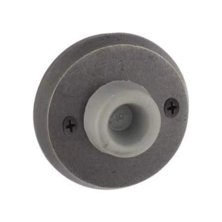 Emtek Wall Bumper Door Stop with #2 Rosette Satin Steel