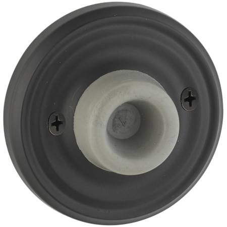 Emtek Rubber Tipped Brass Wall Mounted Door Stop with Choice of Rosette Flat Black