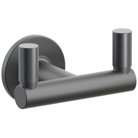 Emtek SELECT Double Robe Hook with Oil Rubbed Bronze Smooth Tips and Choice of Small Disc Rose/Round Stem Finish Flat Black Rosette / Flat Black Stem / Oil Rubbed Bronze Tip