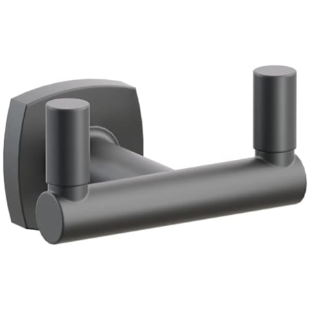 Emtek SELECT Double Robe Hook with Soft Square Rose, Round Stem, and Smooth Tips Flat Black Rosette / Flat Black Stem / Flat Black Tip