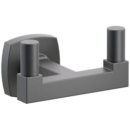 Emtek SELECT Double Robe Hook with Soft Square Rose, Square Stem, and Smooth Tips Flat Black Rosette / Flat Black Stem / Flat Black Tip