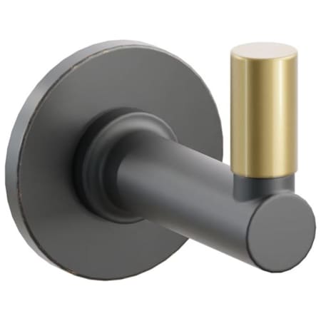 Emtek SELECT Single Robe Hook with Oil Rubbed Bronze Small Disc Rose, French Antique Smooth Tip, and Choice of Round Stem Finish Oil Rubbed Bronze Rosette / Flat Black Stem / French Antique Tip