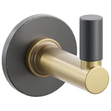 Emtek SELECT Single Robe Hook with Oil Rubbed Bronze Small Disc Rose, Flat Black Smooth Tip, and Choice of Round Stem Finish Oil Rubbed Bronze Rosette / French Antique Stem / Flat Black Tip
