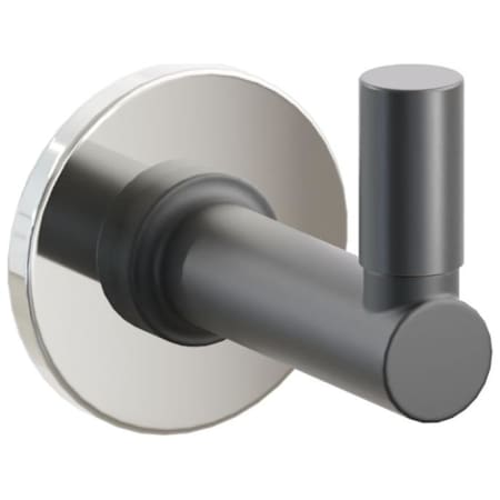Emtek SELECT Single Robe Hook with Polished Nickel Small Disc Rose, Oil Rubbed Bronze Smooth Tip, and Choice of Round Stem Finish Polished Nickel Rosette / Flat Black Stem / Oil Rubbed Bronze Tip