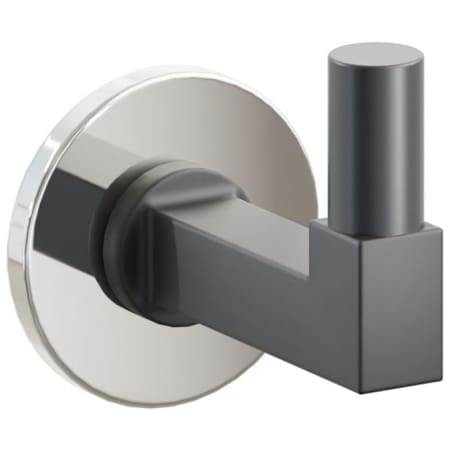 Emtek SELECT Single Robe Hook with Polished Nickel Small Disc Rose, Oil Rubbed Bronze Smooth Tip, and Choice of Square Stem Finish Polished Nickel Rosette / Flat Black Stem / Oil Rubbed Bronze Tip