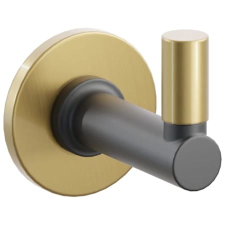 Emtek SELECT Single Robe Hook with Flat Black Round Stem and Choice of Small Disc Rose/Smooth Tip Finish French Antique Rosette / Flat Black Stem / French Antique Tip