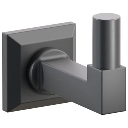 Emtek SELECT Single Robe Hook with Oil Rubbed Bronze Smooth Tip and Choice of Chamfered Square Rose/Square Stem Finish Flat Black Rosette / Flat Black Stem / Oil Rubbed Bronze Tip