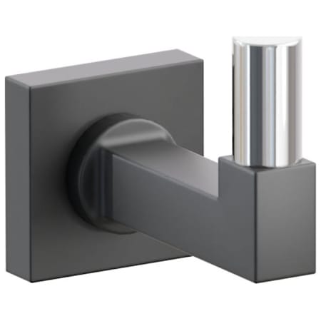 Emtek SELECT Single Robe Hook with Polished Chrome Smooth Tip and Choice of Small Square Rose/Square Stem Finish Flat Black Rosette / Flat Black Stem / Polished Chrome Tip