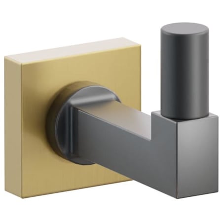 Emtek SELECT Single Robe Hook with French Antique Small Square Rose, Flat Black Smooth Tip, and Choice of Square Stem Finish French Antique Rosette / Oil Rubbed Bronze Stem / Flat Black Tip