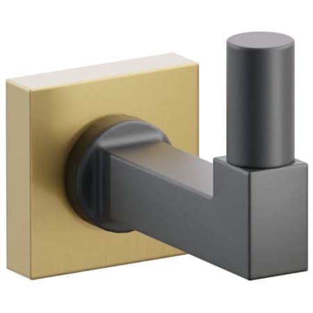 Emtek SELECT Single Robe Hook with French Antique Small Square Rose and Choice of Square Stem/Smooth Tip Finish French Antique Rosette / Flat Black Stem / Flat Black Tip