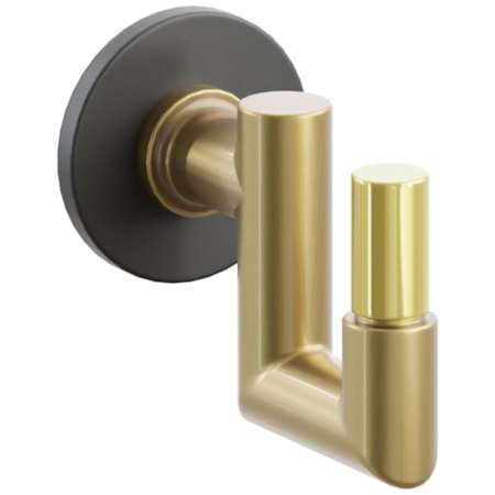 Emtek SELECT Single U Robe Hook with Flat Black Small Disc Rose, Unlacquered Brass Smooth Tip, and Choice of Round Stem Finish Flat Black Rosette / French Antique Stem / Unlacquered Brass Tip