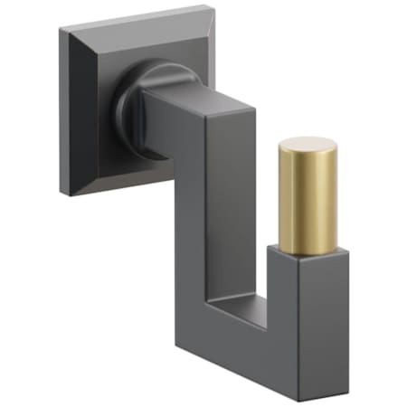 Emtek SELECT Single U Robe Hook with Oil Rubbed Bronze Chamfered Square Rose, French Antique Smooth Tip, and Choice of Square Stem Finish Oil Rubbed Bronze Rosette / Flat Black Stem / French Antique Tip