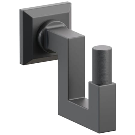 Emtek SELECT Single U Robe Hook with Chamfered Square Rose, Square Stem, and Knurled Tip Flat Black Rosette / Flat Black Stem / Flat Black Tip