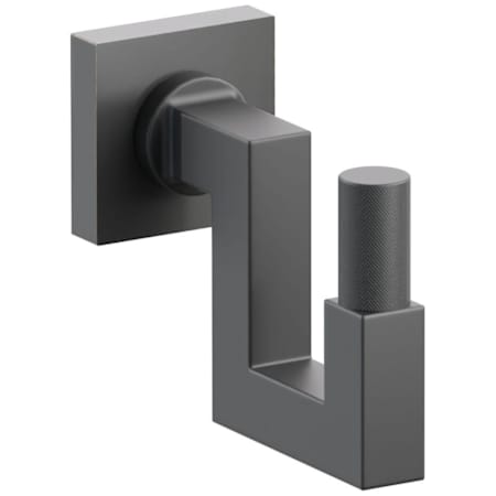 Emtek SELECT Single U Robe Hook with Oil Rubbed Bronze Small Square Rose and Choice of Square Stem/Knurled Tip Finish Oil Rubbed Bronze Rosette / Flat Black Stem / Flat Black Tip