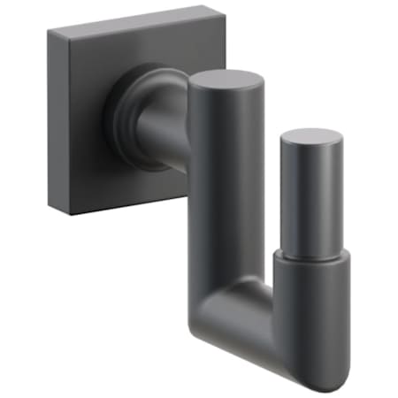 Emtek SELECT Single U Robe Hook with Oil Rubbed Bronze Smooth Tip and Choice of Small Square Rose/Round Stem Finish Flat Black Rosette / Flat Black Stem / Oil Rubbed Bronze Tip