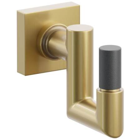 Emtek SELECT Single U Robe Hook with Flat Black Knurled Tip and Choice of Small Square Rose/Round Stem Finish French Antique Rosette / French Antique Stem / Flat Black Tip