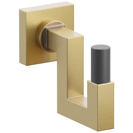 Emtek SELECT Single U Robe Hook with Flat Black Knurled Tip and Choice of Small Square Rose/Square Stem Finish French Antique Rosette / French Antique Stem / Flat Black Tip