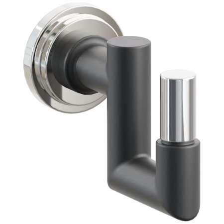 Emtek SELECT Single U Robe Hook with Polished Nickel Step Disc Rose, Polished Chrome Smooth Tip, and Choice of Round Stem Finish Polished Nickel Rosette / Flat Black Stem / Polished Chrome Tip
