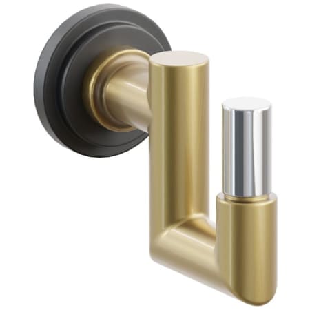 Emtek SELECT Single U Robe Hook with Flat Black Step Disc Rose, Polished Chrome Smooth Tip, and Choice of Round Stem Finish Flat Black Rosette / French Antique Stem / Polished Chrome Tip