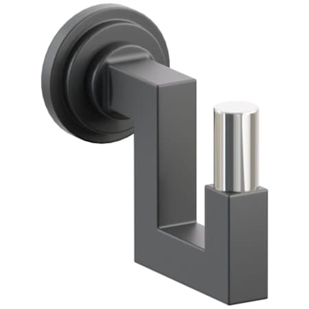 Emtek SELECT Single U Robe Hook with Polished Nickel Smooth Tip and Choice of Step Disc Rose/Square Stem Finish Flat Black Rosette / Flat Black Stem / Polished Nickel Tip
