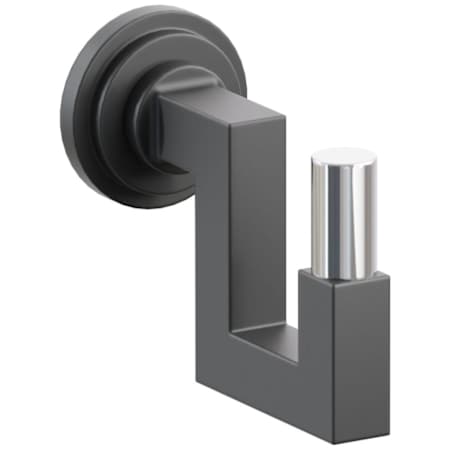 Emtek SELECT Single U Robe Hook with Polished Chrome Smooth Tip and Choice of Step Disc Rose/Square Stem Finish Flat Black Rosette / Flat Black Stem / Polished Chrome Tip