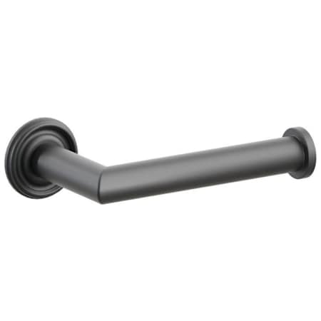 Emtek Modern Tubular Wall Mounted Euro Toilet Paper Holder with Small Regular Rosette Flat Black