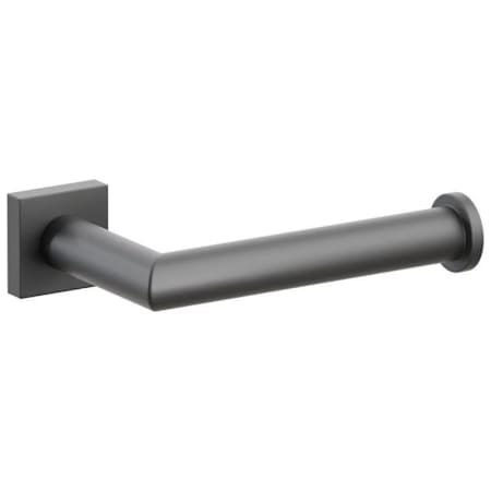 Emtek Modern Tubular Wall Mounted Euro Toilet Paper Holder with Small Square Rosette Flat Black