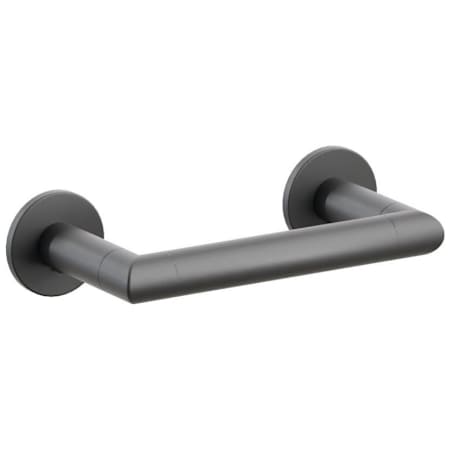 Emtek Modern Tubular Wall Mounted Pivoting Toilet Paper Holder with Small Disc Rosette Flat Black