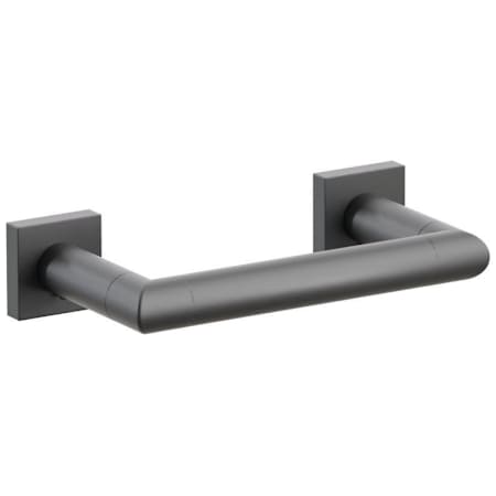 Emtek Modern Tubular Wall Mounted Pivoting Toilet Paper Holder with Small Square Rosette Flat Black