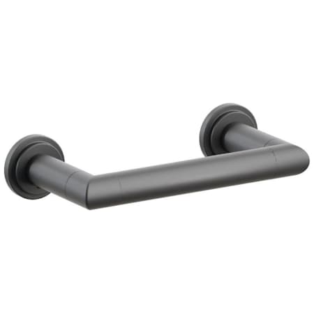 Emtek Modern Tubular Wall Mounted Pivoting Toilet Paper Holder with Step Disc Rosette Flat Black