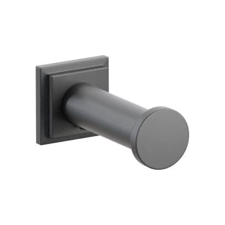 Emtek Modern Tubular Robe Hook with Step Square Rosette Flat Black