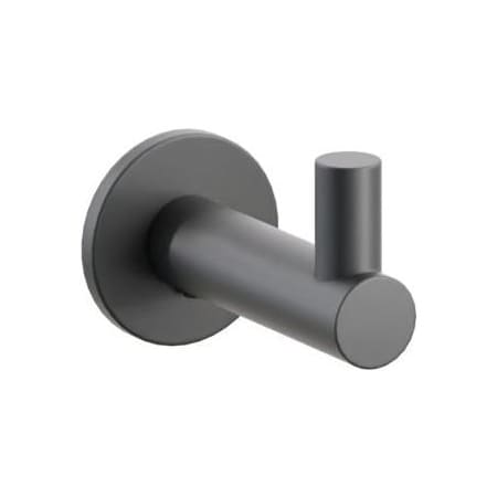 Emtek Modern Tubular Single Robe Hook with Small Disc Rosette Flat Black