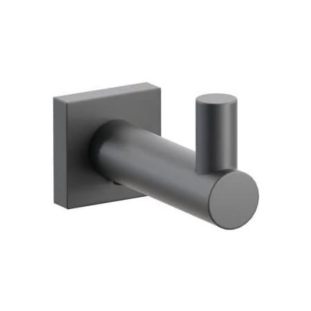 Emtek Modern Tubular Single Robe Hook with Small Square Rosette Flat Black