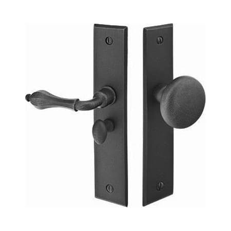 Emtek 6 Inch Brass or Bronze Rectangular Screen Door Lockset from the American Classic Collection Flat Black