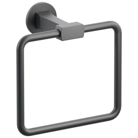 Emtek Transitional Flared 6-3/4" Wall Mounted Towel Ring with Small Disc Rosette Flat Black